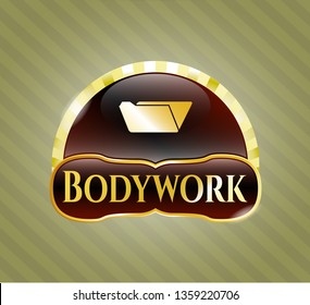  Gold emblem with folder icon and Bodywork text inside