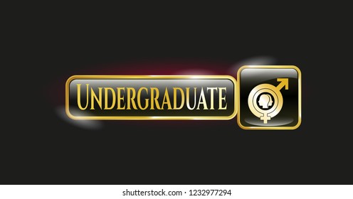  Gold emblem with gender dysphoria icon and Undergraduate text inside