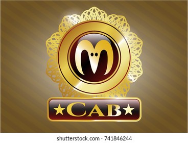  Gold emblem with goat head icon and Cab text inside
