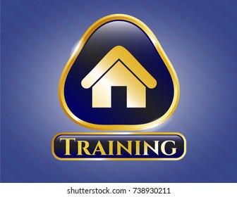  Gold emblem with home icon and Training text inside