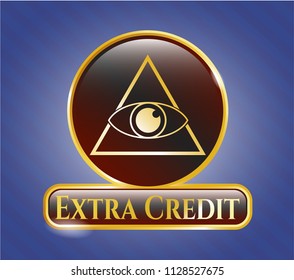  Gold emblem with illuminati pyramid icon and Extra Credit text inside