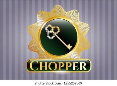  Gold emblem with key icon and Chopper text inside
