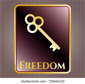  Gold emblem with key icon and Freedom text inside