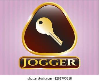  Gold emblem with key icon and Jogger text inside