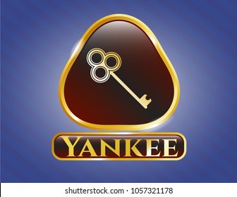  Gold emblem with key icon and Yankee text inside