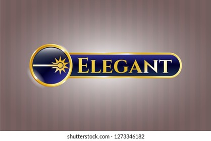  Gold emblem with laser icon and Elegant text inside