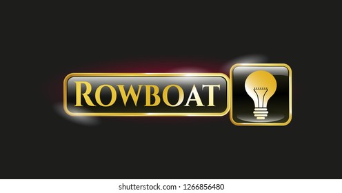  Gold emblem with light bulb icon and Rowboat text inside