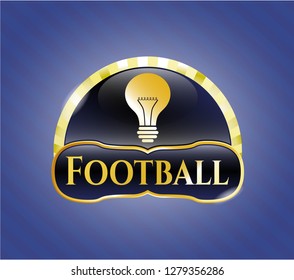  Gold emblem with light bulb icon and Football text inside