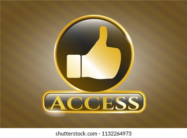  Gold emblem with like icon and Access text inside