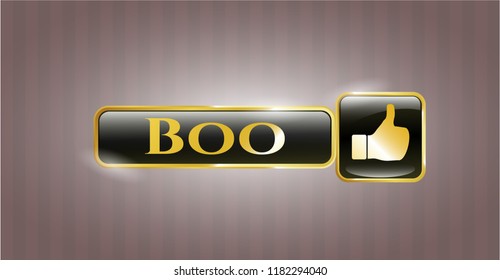  Gold emblem with like icon and Boo text inside