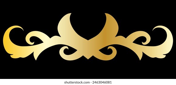 gold emblem logo pattern with swirls