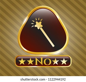  Gold emblem with magic stick icon and No text inside