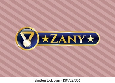  Gold emblem with medal icon and Zany text inside
