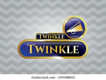  Gold emblem with megaphone icon and Twinkle text inside