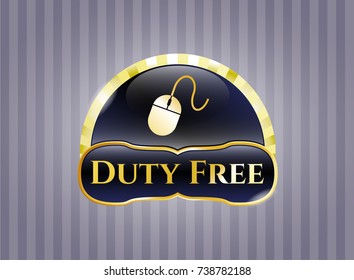  Gold emblem with mouse icon and Duty Free text inside