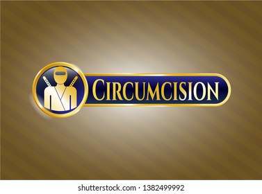  Gold emblem with ninja icon and Circumcision text inside