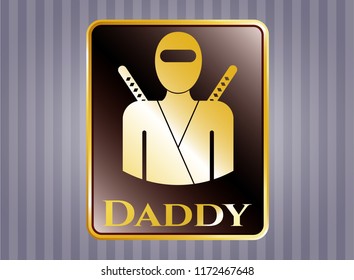  Gold emblem with ninja icon and Daddy text inside