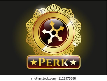  Gold emblem with ninja star icon and Perk text inside