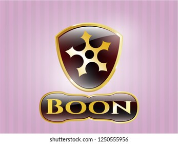  Gold emblem with ninja star icon and Boon text inside