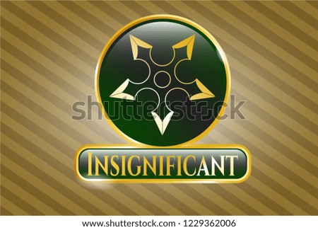  Gold emblem with ninja star icon and Insignificant text inside