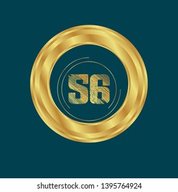Gold emblem with number 56. 56 years anniversary with golden font. 56 years anniversary celebration simple logo. Luxury gold emblem,label,seal,sticker or tag. Can be used for celebrations, anniversari