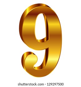 Gold emblem number 9