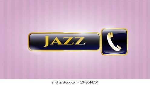  Gold emblem with old phone icon and Jazz text inside