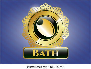  Gold emblem with olive icon and Bath text inside