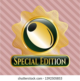  Gold emblem with olive icon and Special Edition text inside
