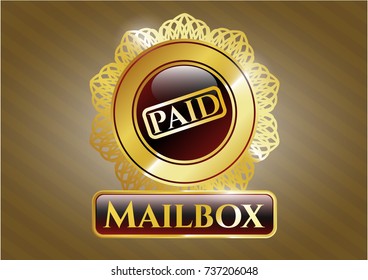  Gold emblem with paid icon and Mailbox text inside