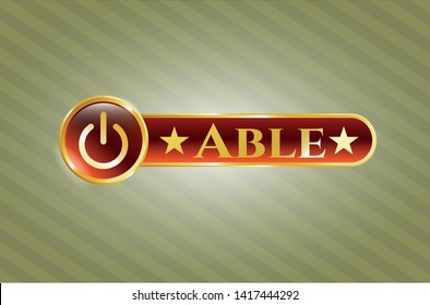  Gold emblem with power icon and Able text inside