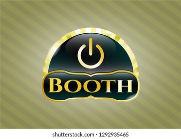  Gold emblem with power icon and Booth text inside
