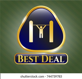  Gold emblem with pull up icon and Best Deal text inside