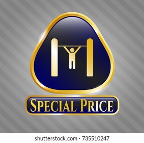  Gold emblem with pull up icon and Special Price text inside