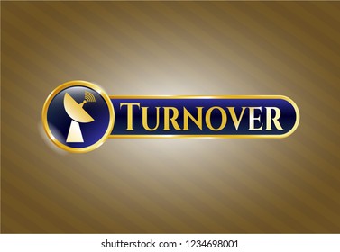  Gold emblem with radar icon and Turnover text inside