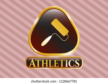  Gold emblem with roller brush icon and Athletics text inside