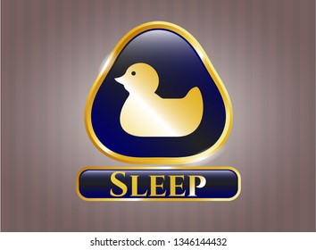  Gold emblem with rubber duck icon and Sleep text inside