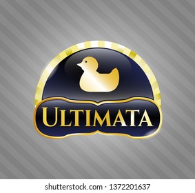  Gold emblem with rubber duck icon and Ultimata text inside