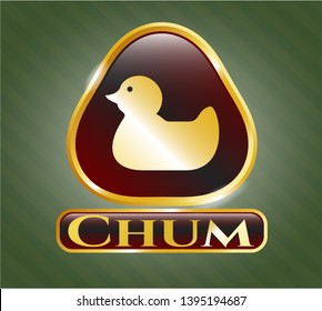  Gold emblem with rubber duck icon and Chum text inside