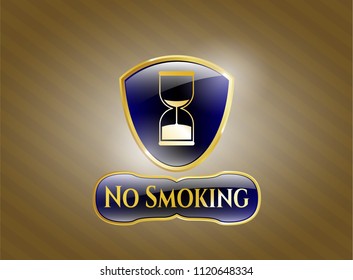  Gold emblem with sand clock icon and No Smoking text inside