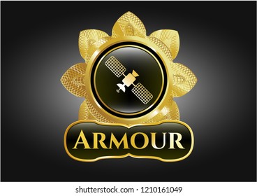  Gold emblem with satelite icon and Armour text inside