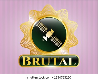  Gold emblem with satelite icon and Brutal text inside