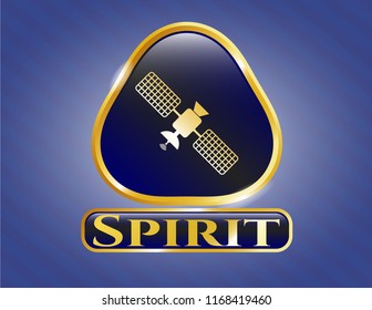  Gold emblem with satelite icon and Spirit text inside