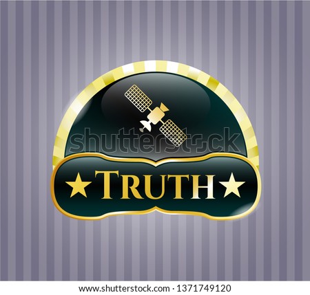  Gold emblem with satelite icon and Truth text inside