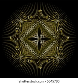 gold emblem seal design (vector)
