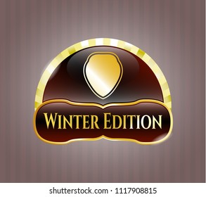 Gold emblem with shield icon and Winter Edition text inside