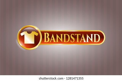  Gold emblem with shirt icon and Bandstand text inside