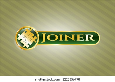  Gold emblem with solution icon and Joiner text inside
