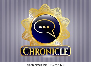  Gold emblem with speech bubble icon and Chronicle text inside