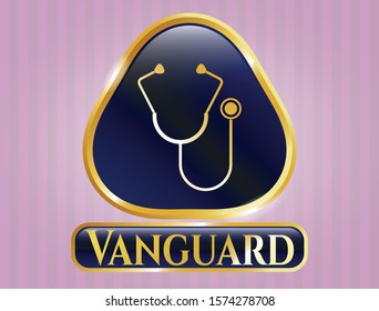  Gold emblem with stethoscope icon and Vanguard text inside